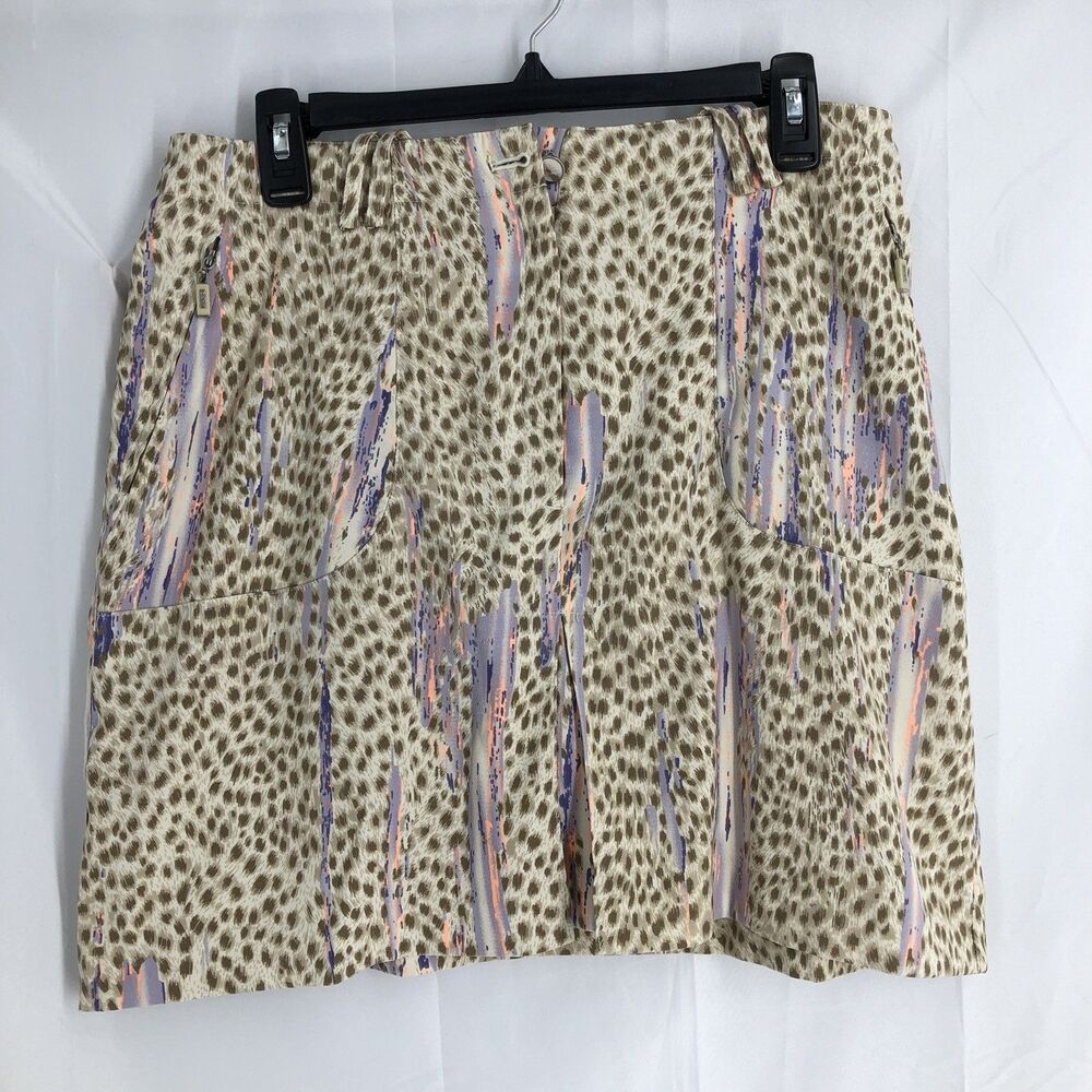 DKNY Women's Golf Skirt Activewear Skort Animal Print Multicolor Size 10